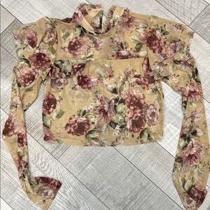 Floral Sheer Long Sleeve Top